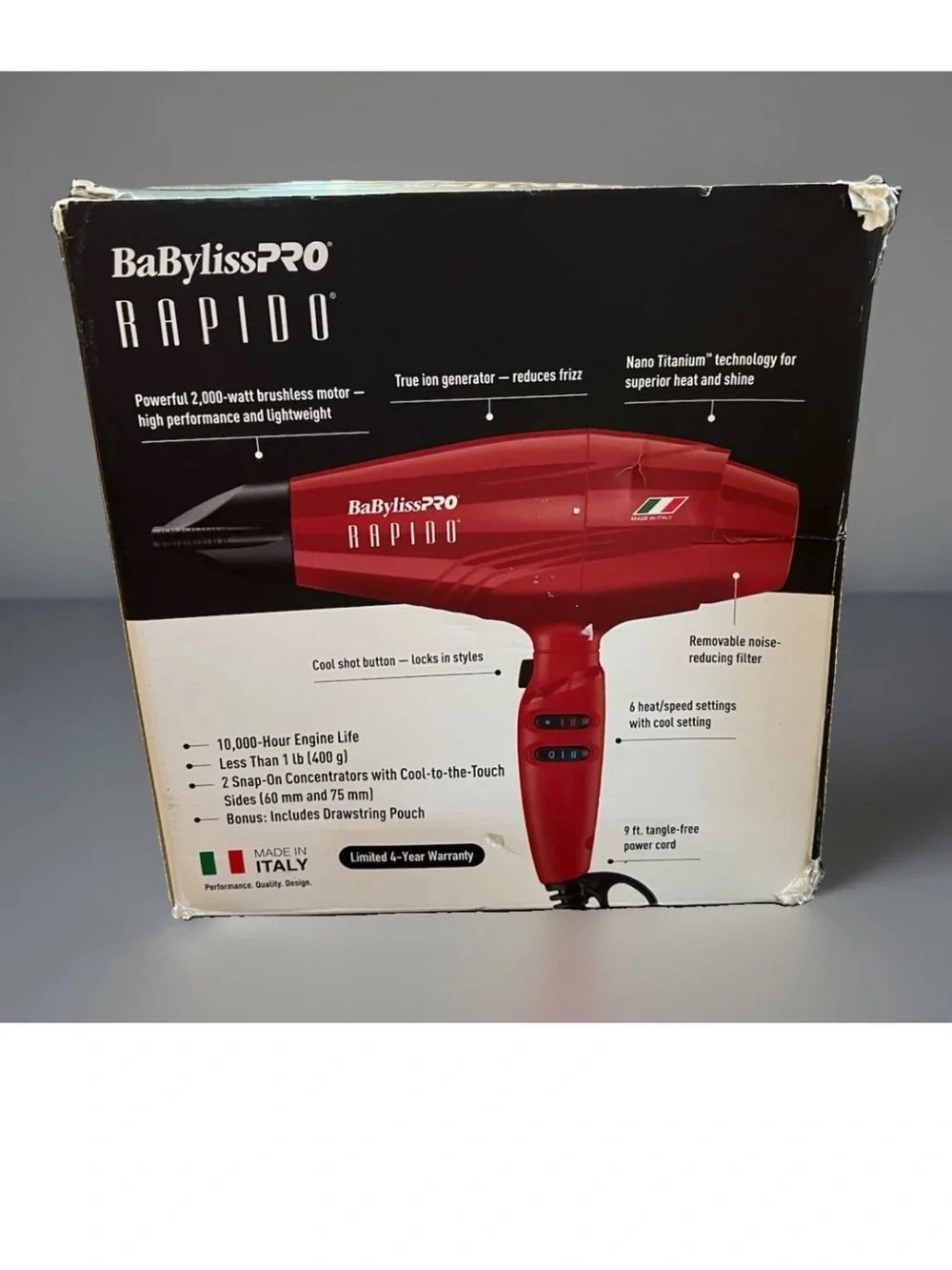 🔥 BaBylissPRO Limited Edition Red Rapido Professional Hair Dryer – BRRAP1